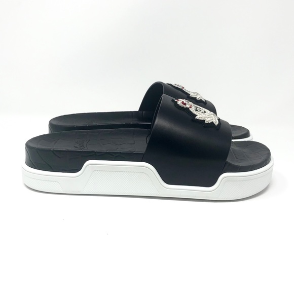 Brand New Christian Louboutin PoolBeau Calf Slides - Picture 2 of 9